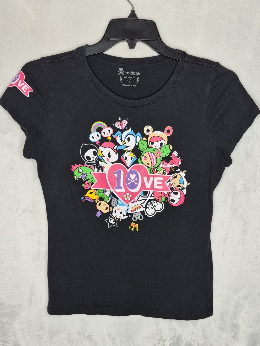 tokidoki Black 'I Love tokidoki' Character Graphic Tee - Size L